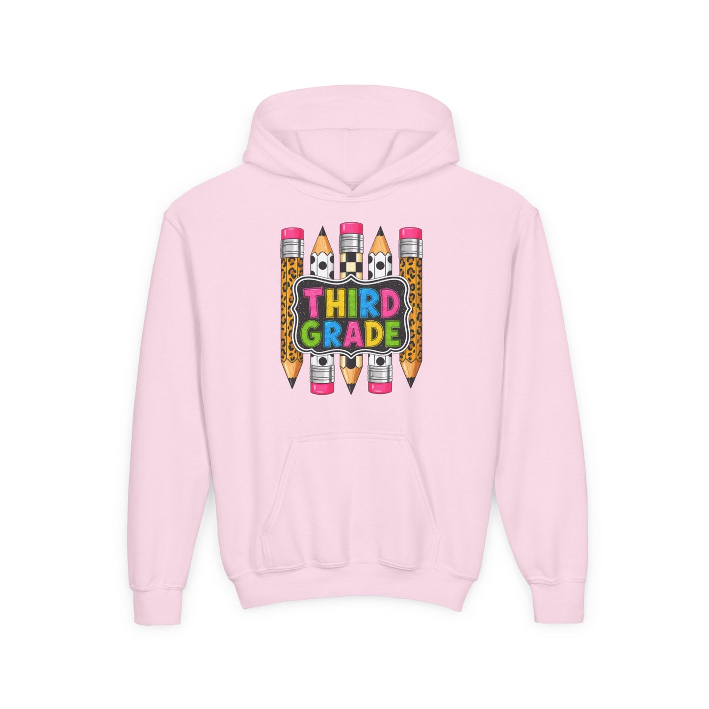 Third Grade Kids Hoodie — Cute Pencil Back-to-School Sweatshirt