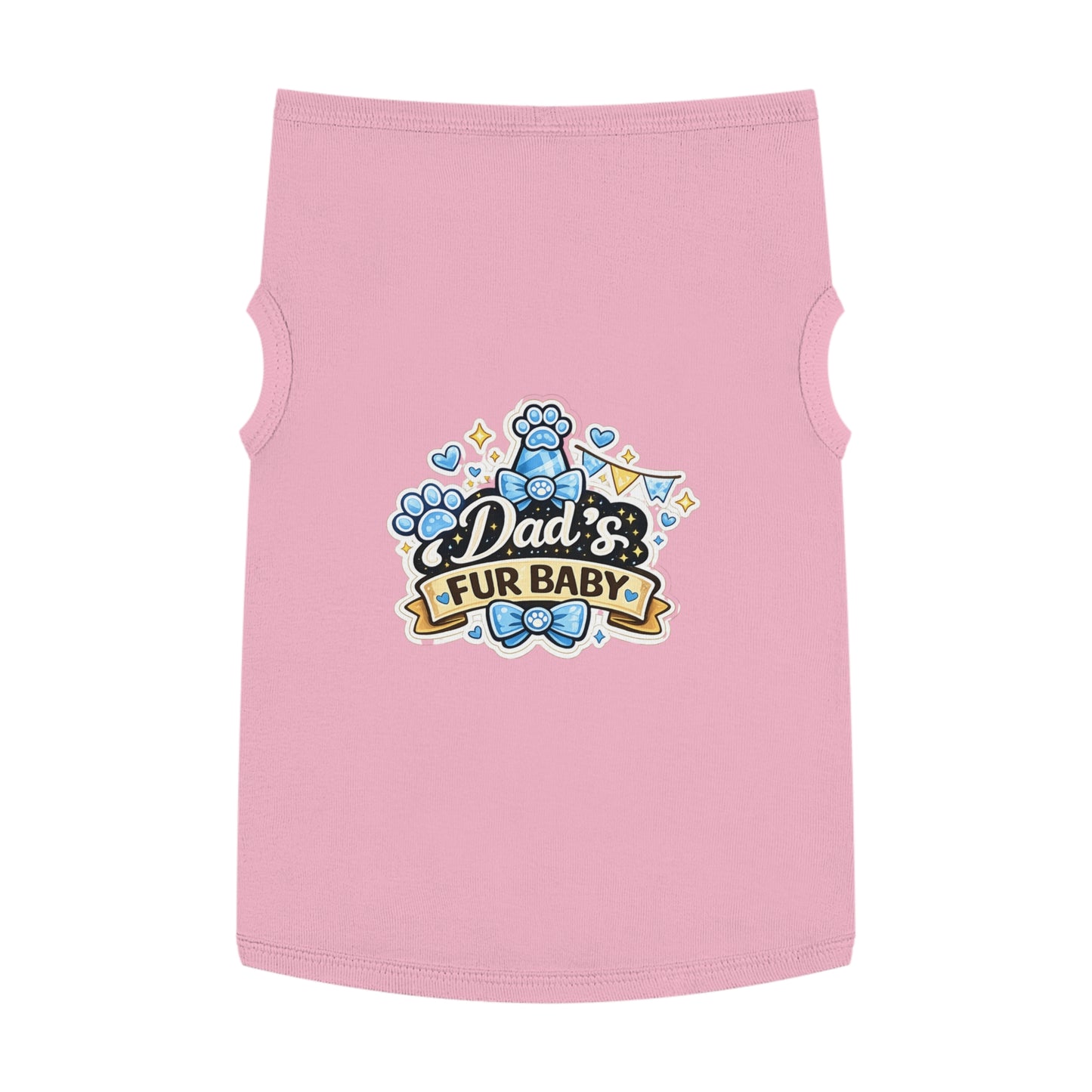 Pet Tank Top — “Dad’s Fur Baby” Cute Paw-Print Dog/Cat Shirt for Father’s Day & Pet Parents