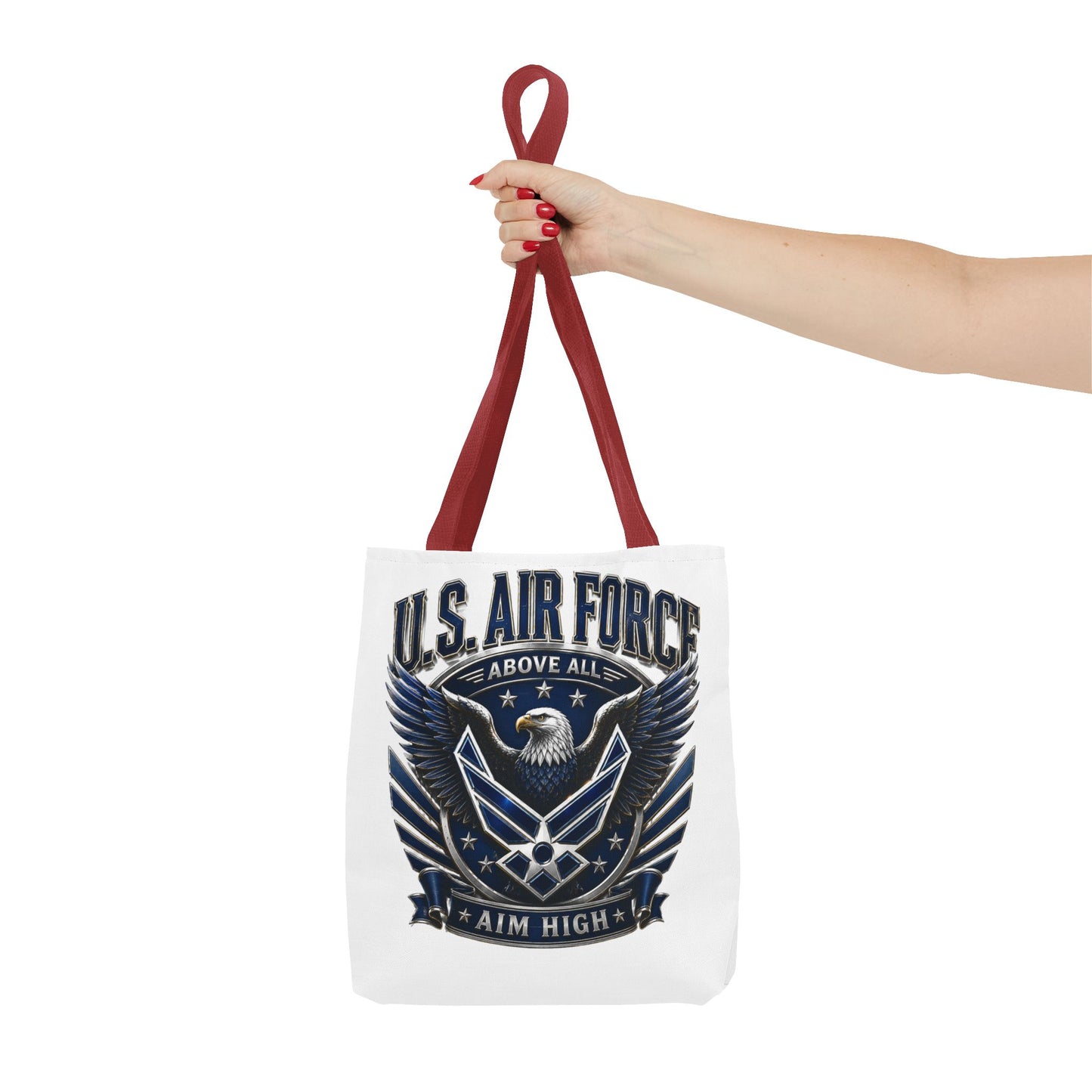 U.S. Air Force Eagle Tote Bag - "Aim High" Military Canvas Tote