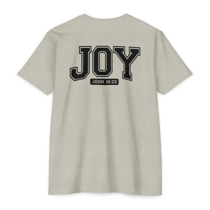 Joy T-Shirt – Christian Scripture John 16:22 College-Style Tee