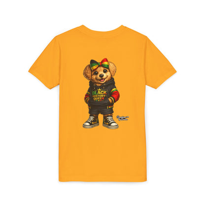 Youth Tee — Black History Queen Bear Graphic T-Shirt