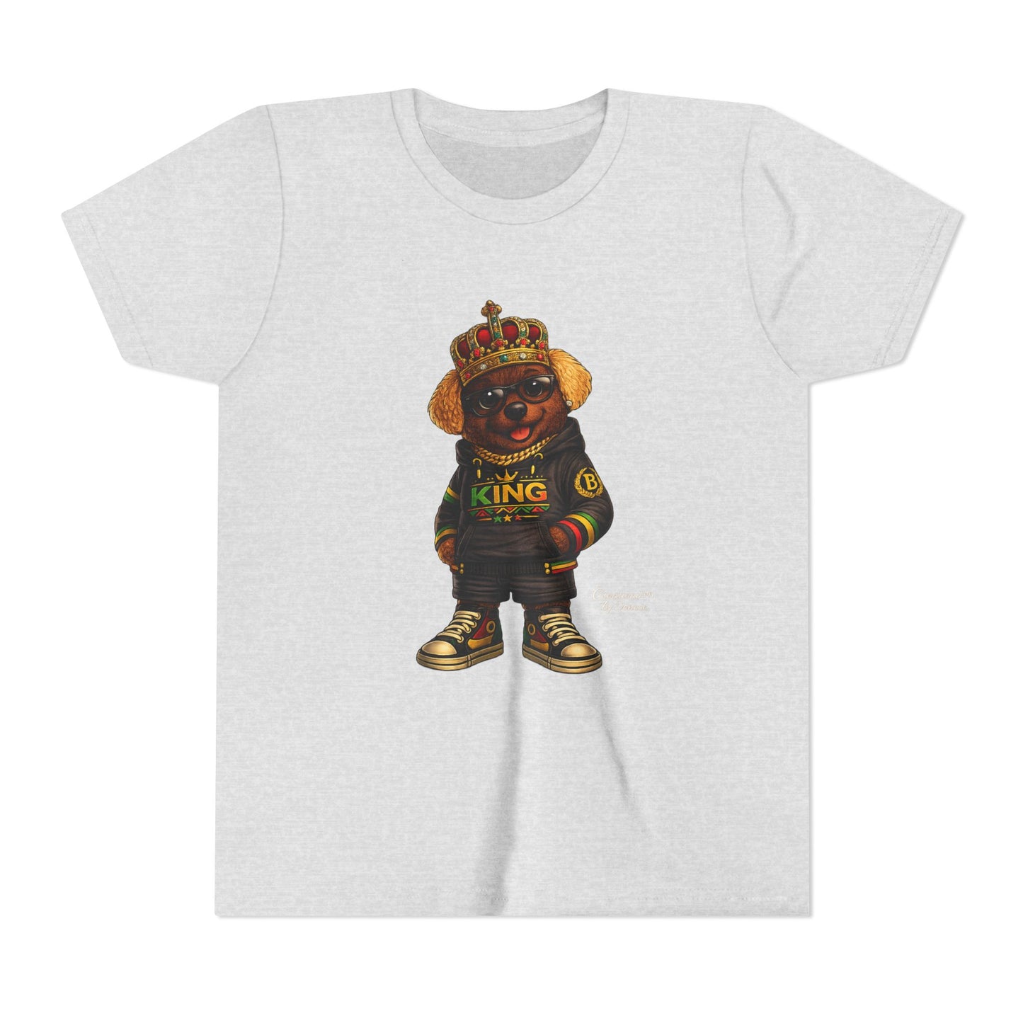 Youth Tee — 'Lil King' Crowned Bear Graphic Shirt