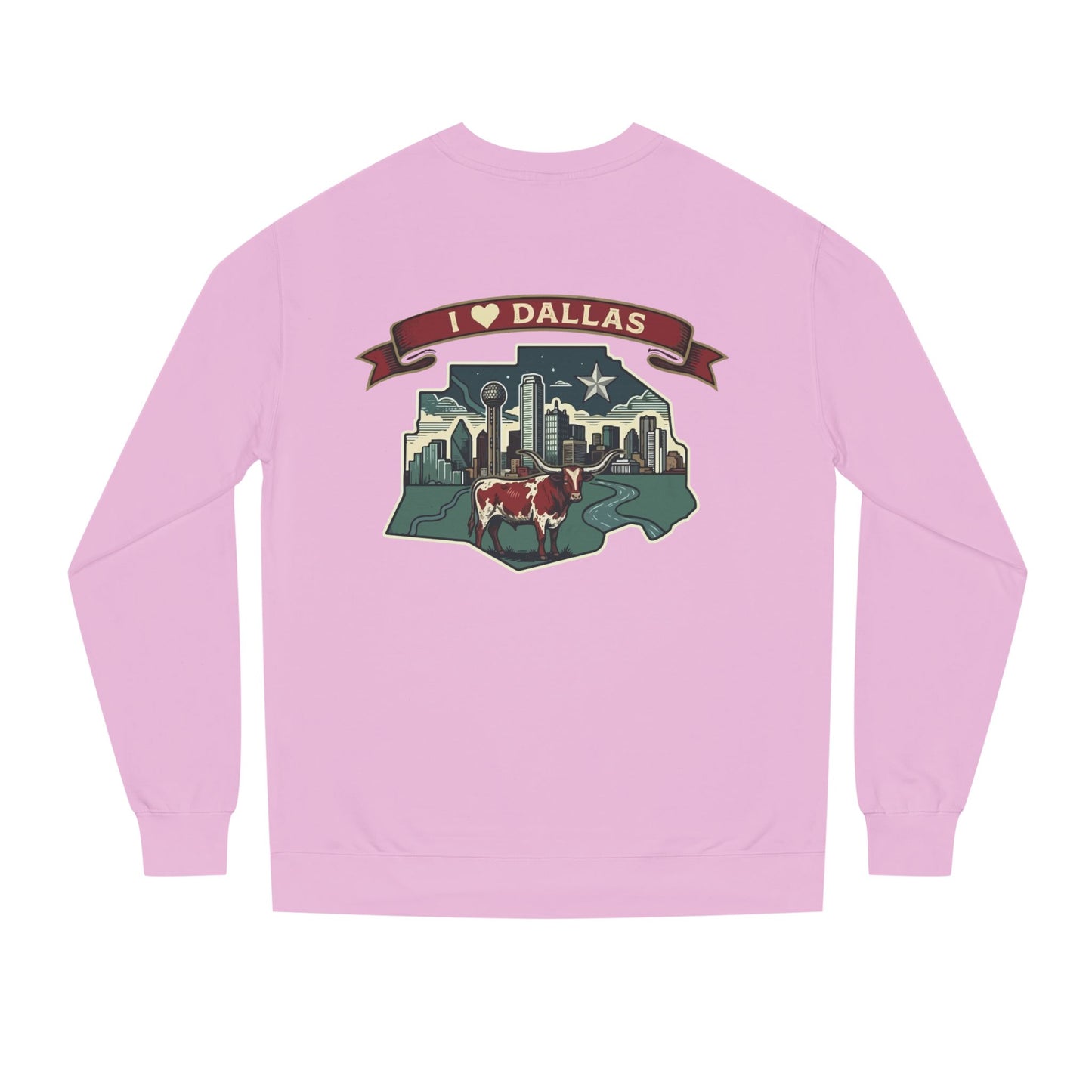 I  Dallas Skyline Sweatshirt — Vintage Texas Cityscape Crewneck