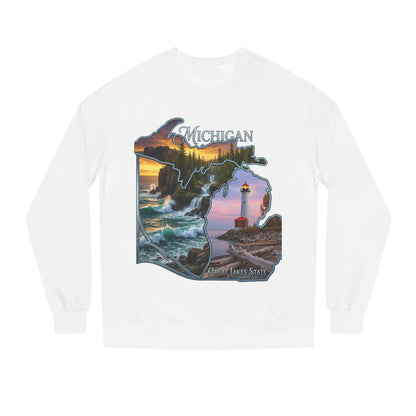 Michigan Lakes State Sweatshirt — Lighthouse & Great Lakes Scenic Pullover