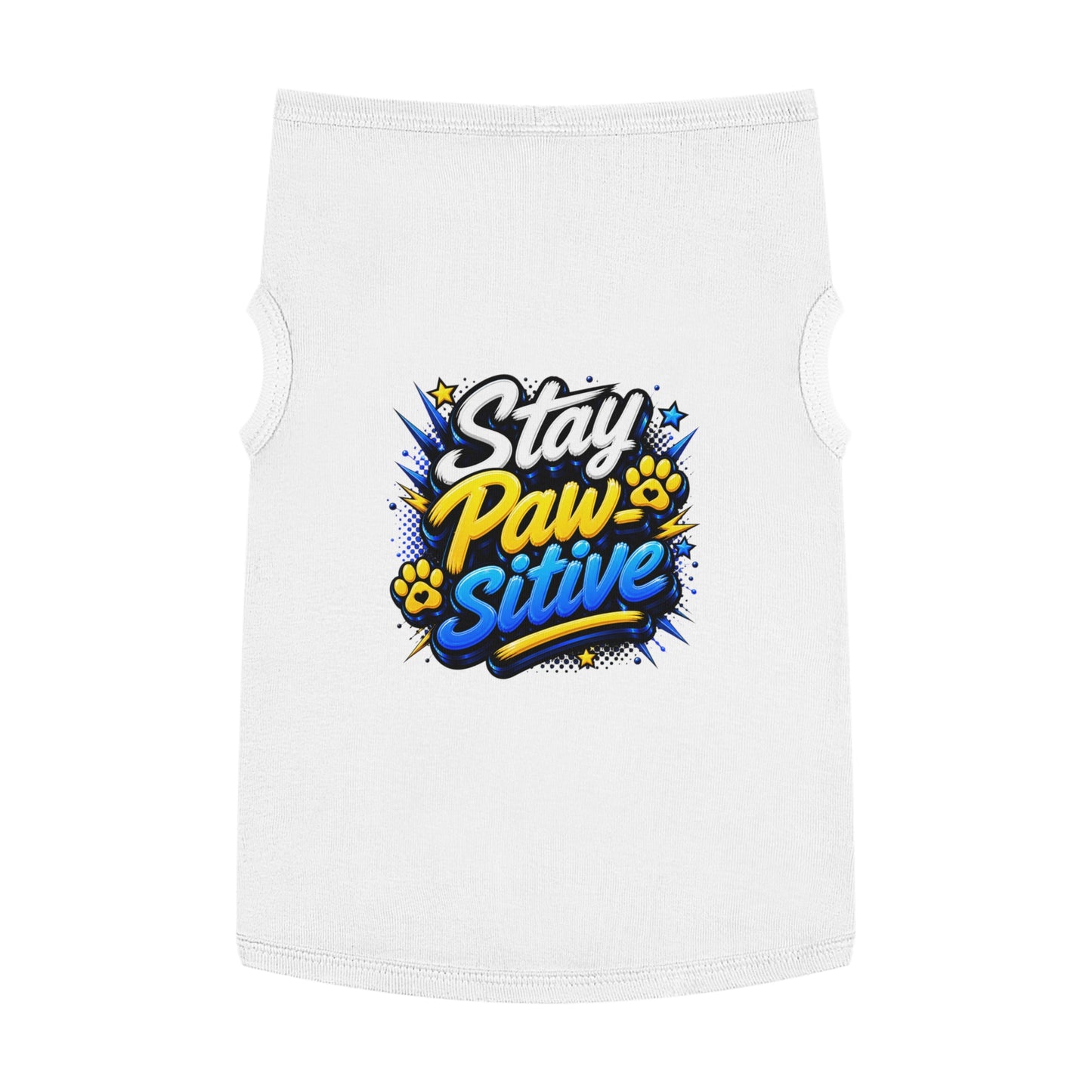 Stay Paw-sitive Pet Tank Top — Positive Paw Print Dog Shirt