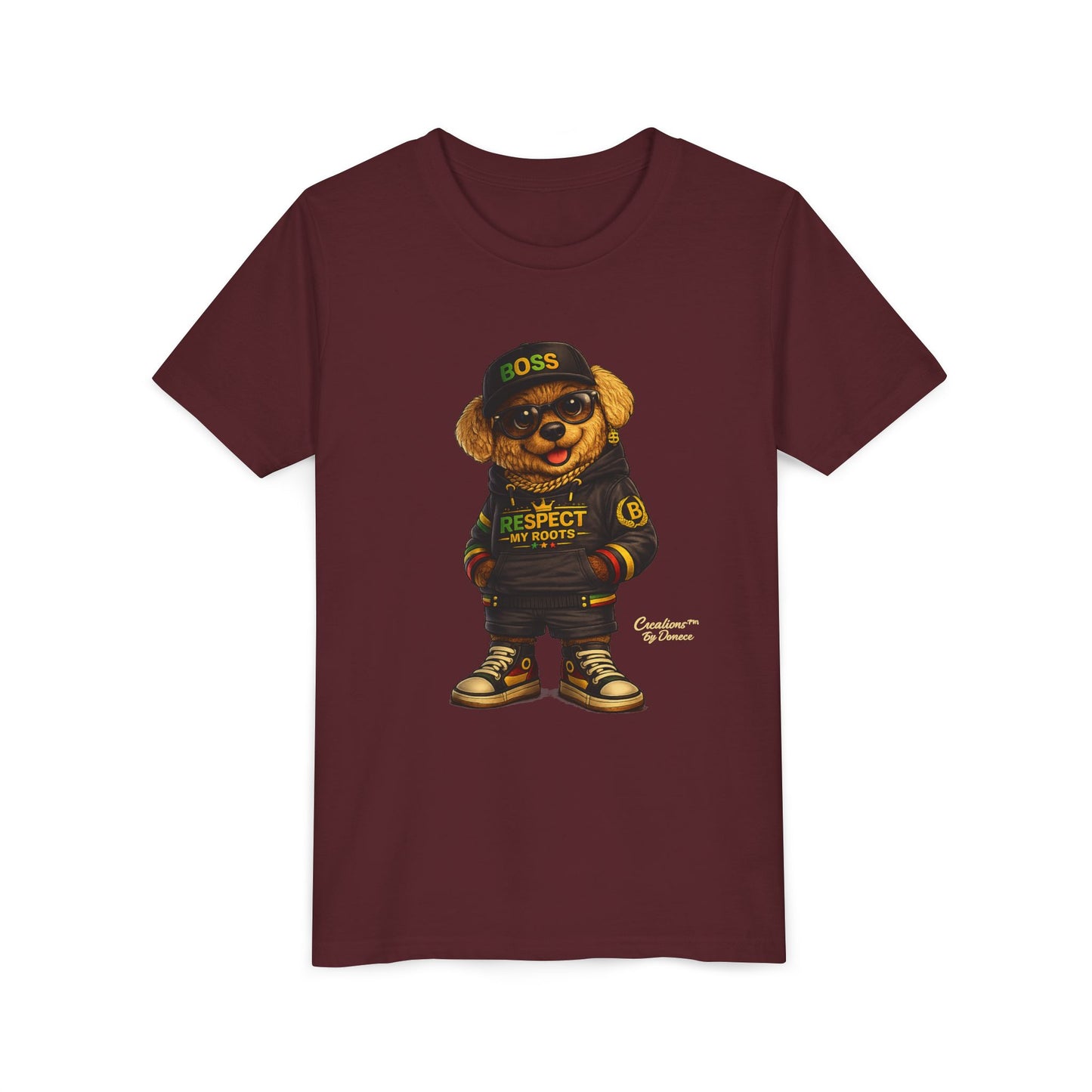 Kids Graphic Tee - 'Respect the Hustle' Teddy Bear Streetwear