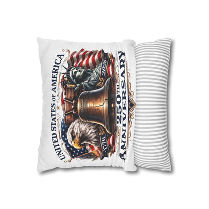 250th Anniversary Liberty Bell Pillowcase — Patriotic USA Throw Pillow Cover (1776–2026)