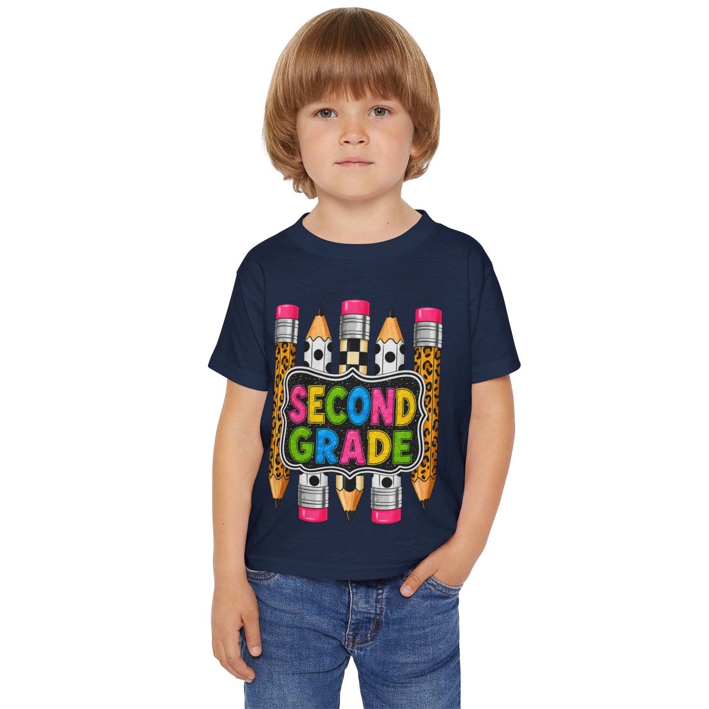 Second Grade Toddler T-Shirt — Colorful Pencils Back-to-School Tee