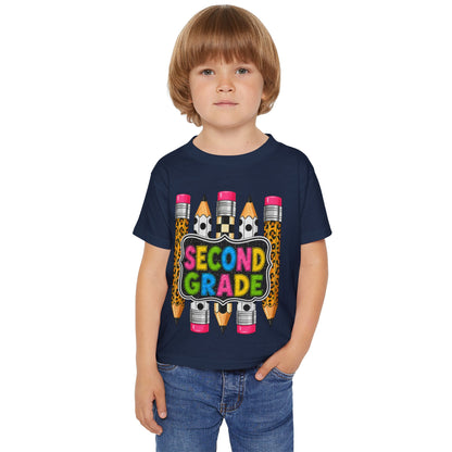 Second Grade Toddler T-Shirt — Colorful Pencils Back-to-School Tee