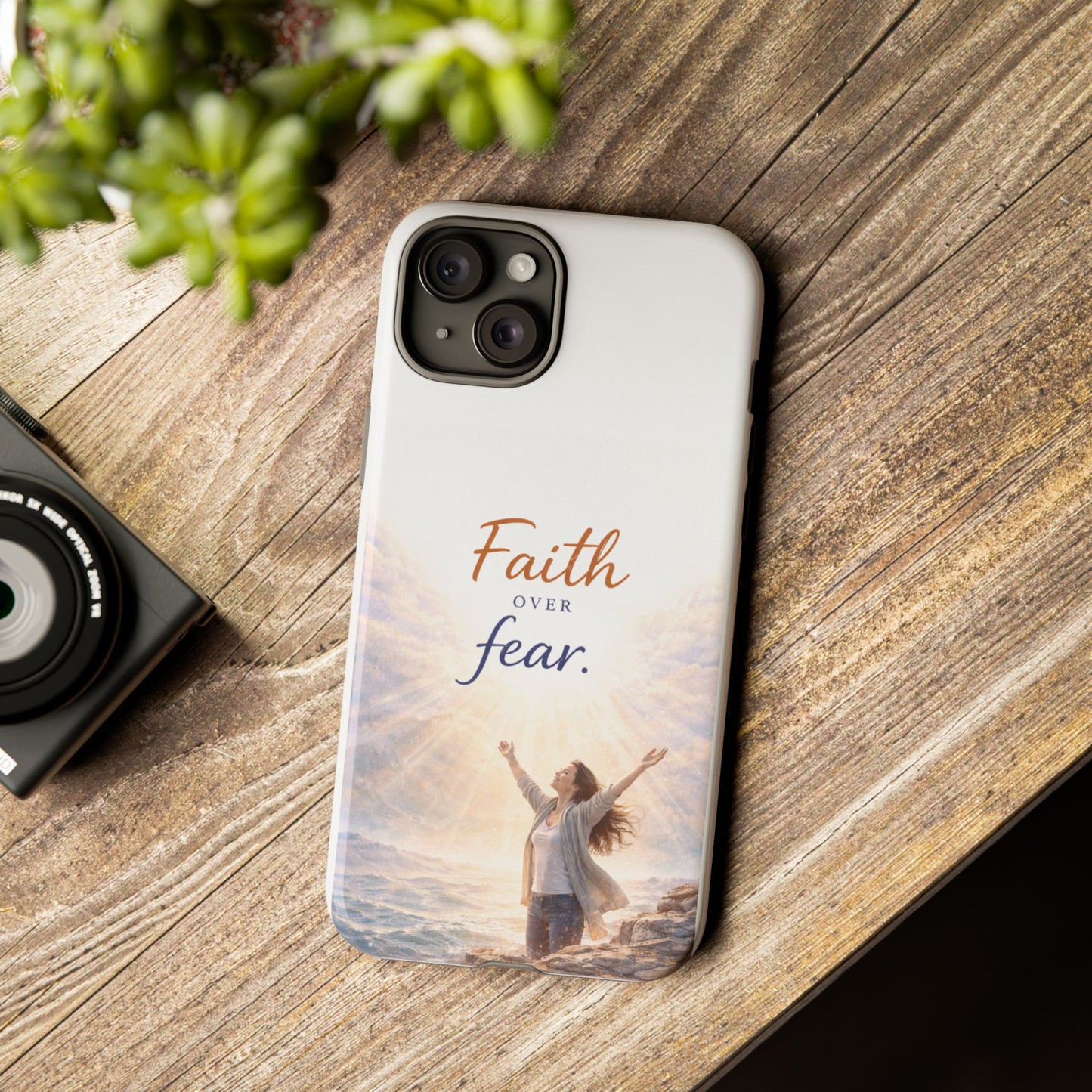 Faith Over Fear Phone Case — Inspirational Christian iPhone Cover