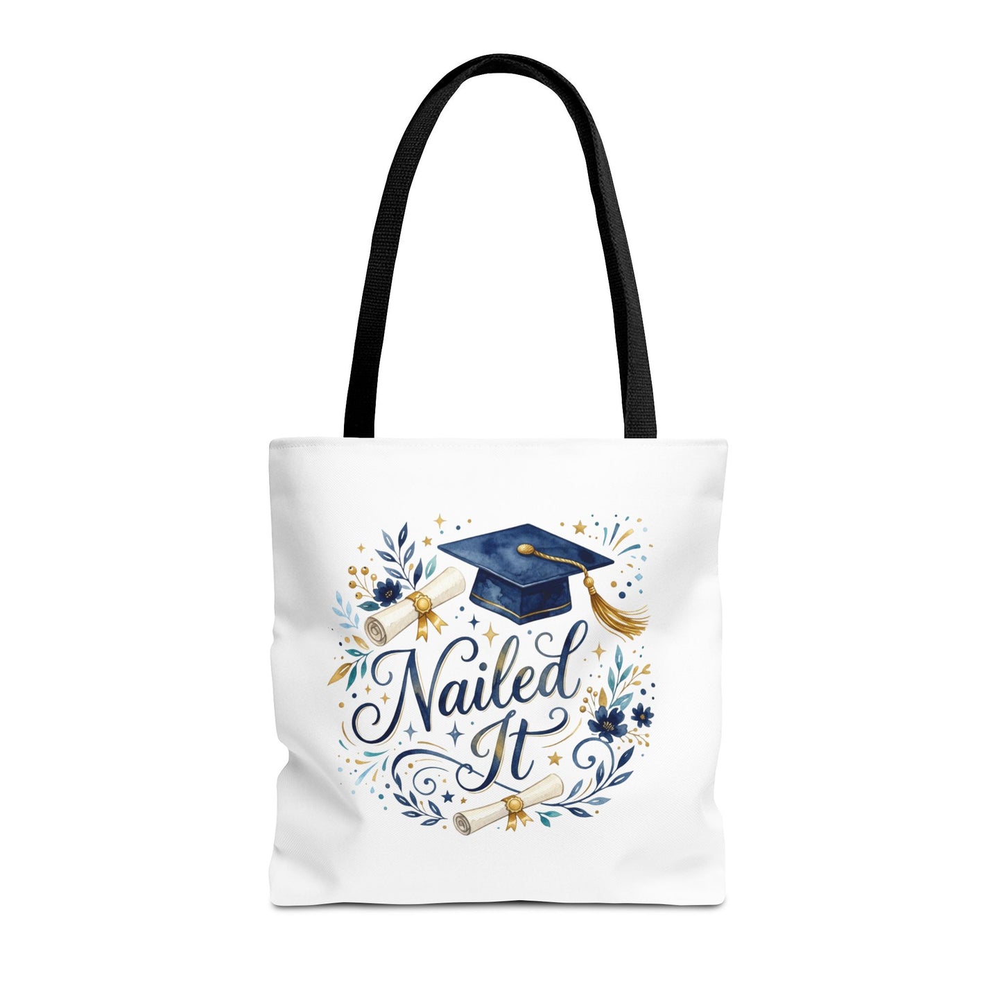 Graduation Tote Bag "Nailed It" – Cap & Diploma Celebration Tote
