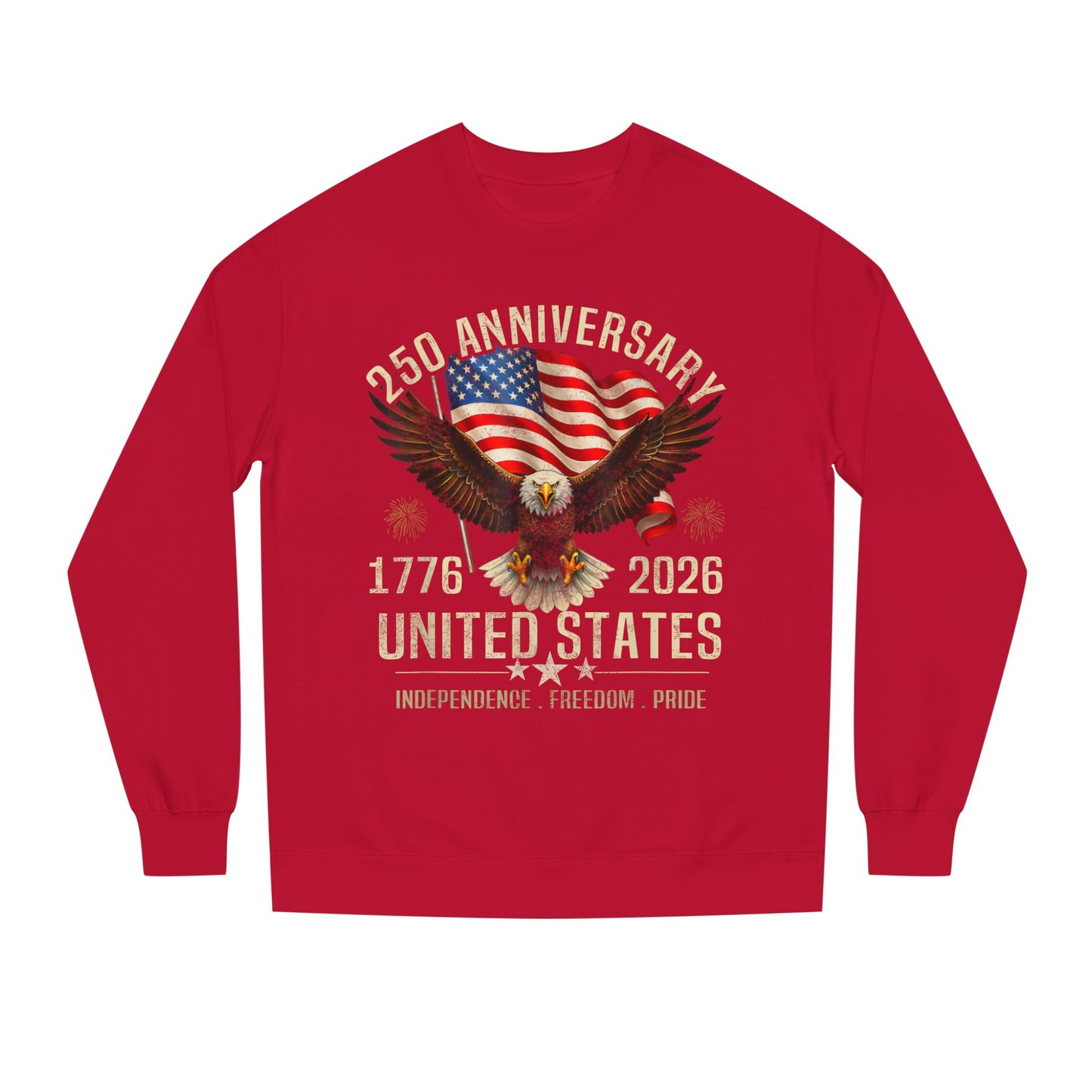 250th United States Anniversary Sweatshirt – American Flag & Bald Eagle (1776–2026)