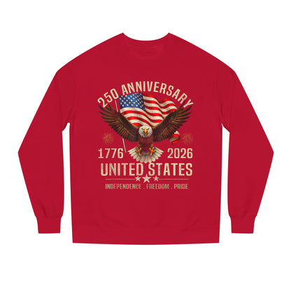 250th United States Anniversary Sweatshirt – American Flag & Bald Eagle (1776–2026)