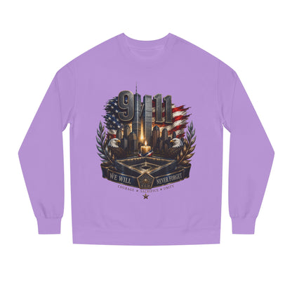 9/11 Memorial Crewneck Sweatshirt — We Will Never Forget Tribute