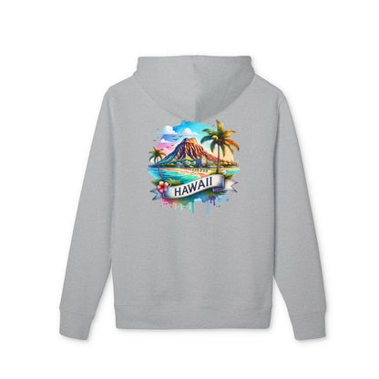 Hawaii Watercolor Hoodie — Tropical Island Palm Beach Pullover