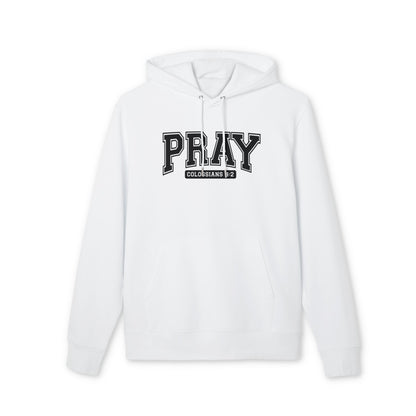 Pray Hoodie – Collegiate 'Pray' Graphic Pullover (Colossians 4:2)