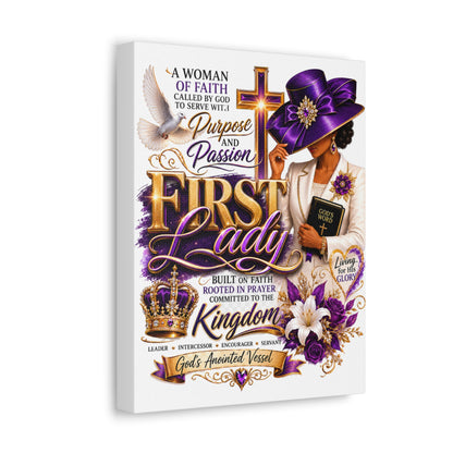 First Lady Faith Canvas - Christian Woman Inspirational Wall Art