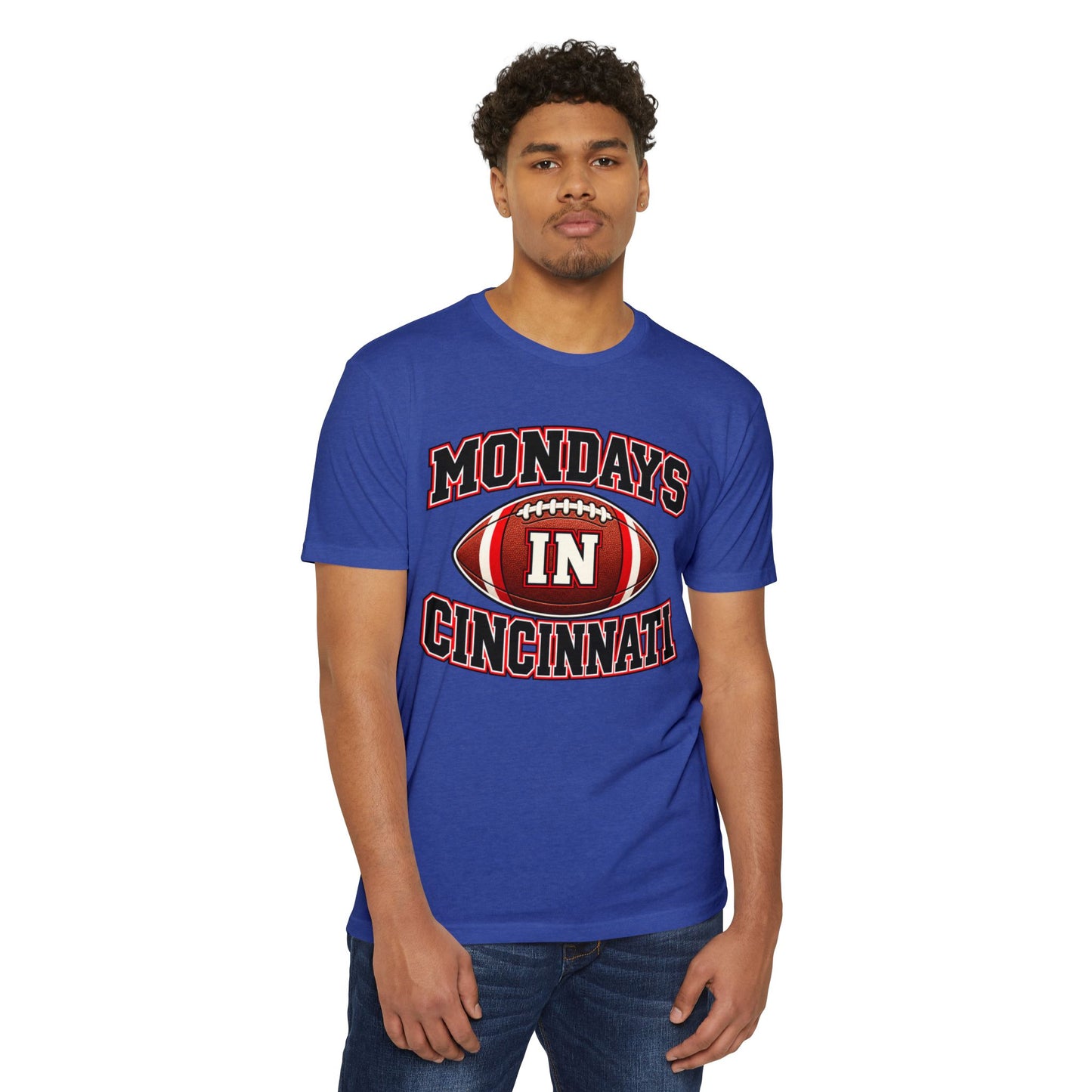 Mondays in Cincinnati Football T-Shirt — Game Day Fan Tee