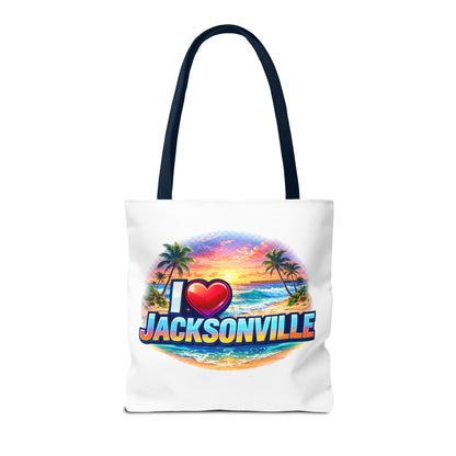 Jacksonville Beach Tote Bag – I  Jacksonville Sunset Graphic