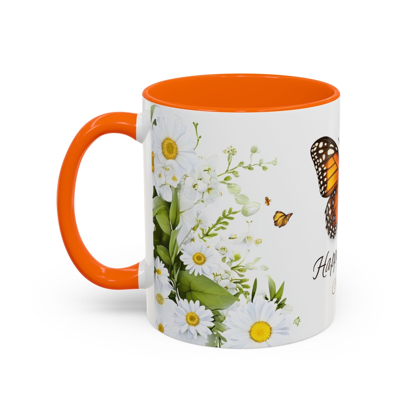 Mother's Day Butterfly Coffee Mug – 'Happy Mother's Day' Floral Accent Mug