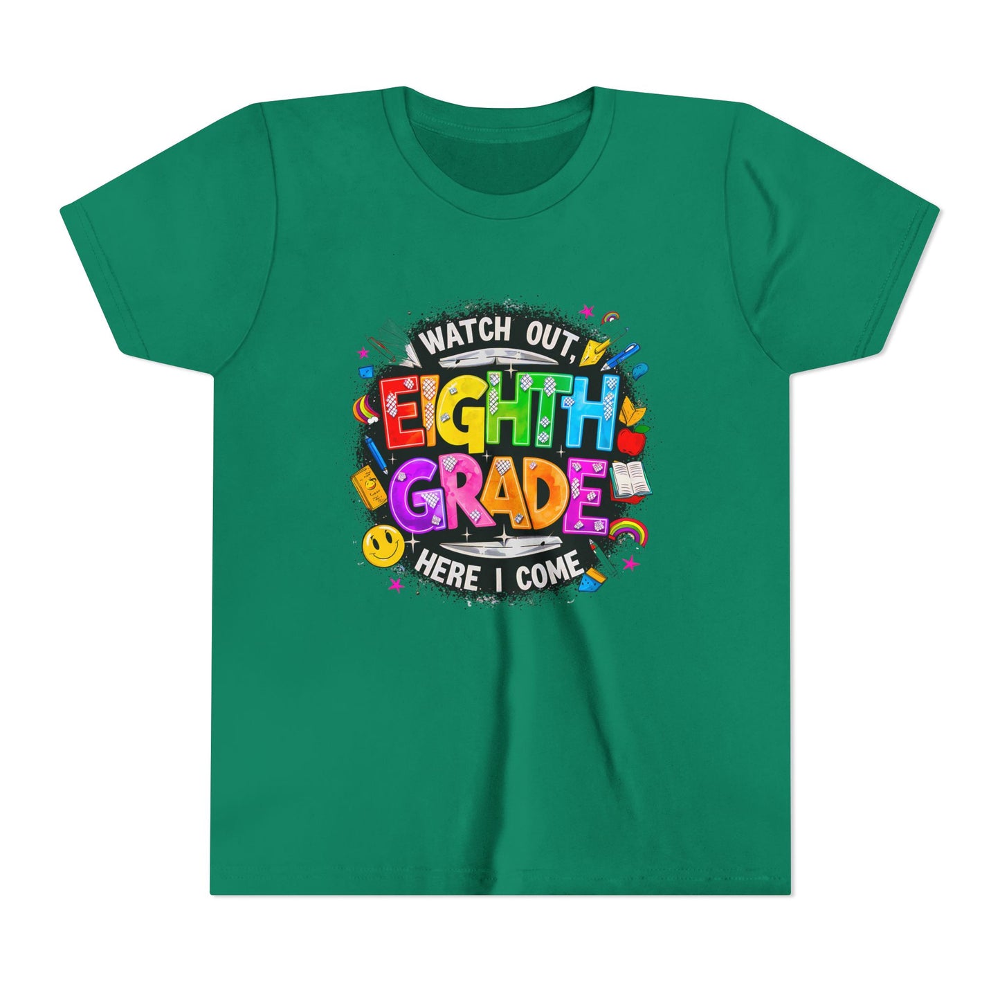 Eighth Grade Kids T‑Shirt — "Watch Out, Eighth Grade Here I Come" Back-to-School Tee