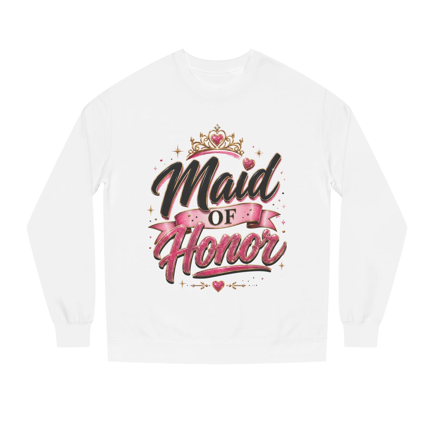Maid of Honor Sweatshirt — Pink Script Bridal Party Crewneck