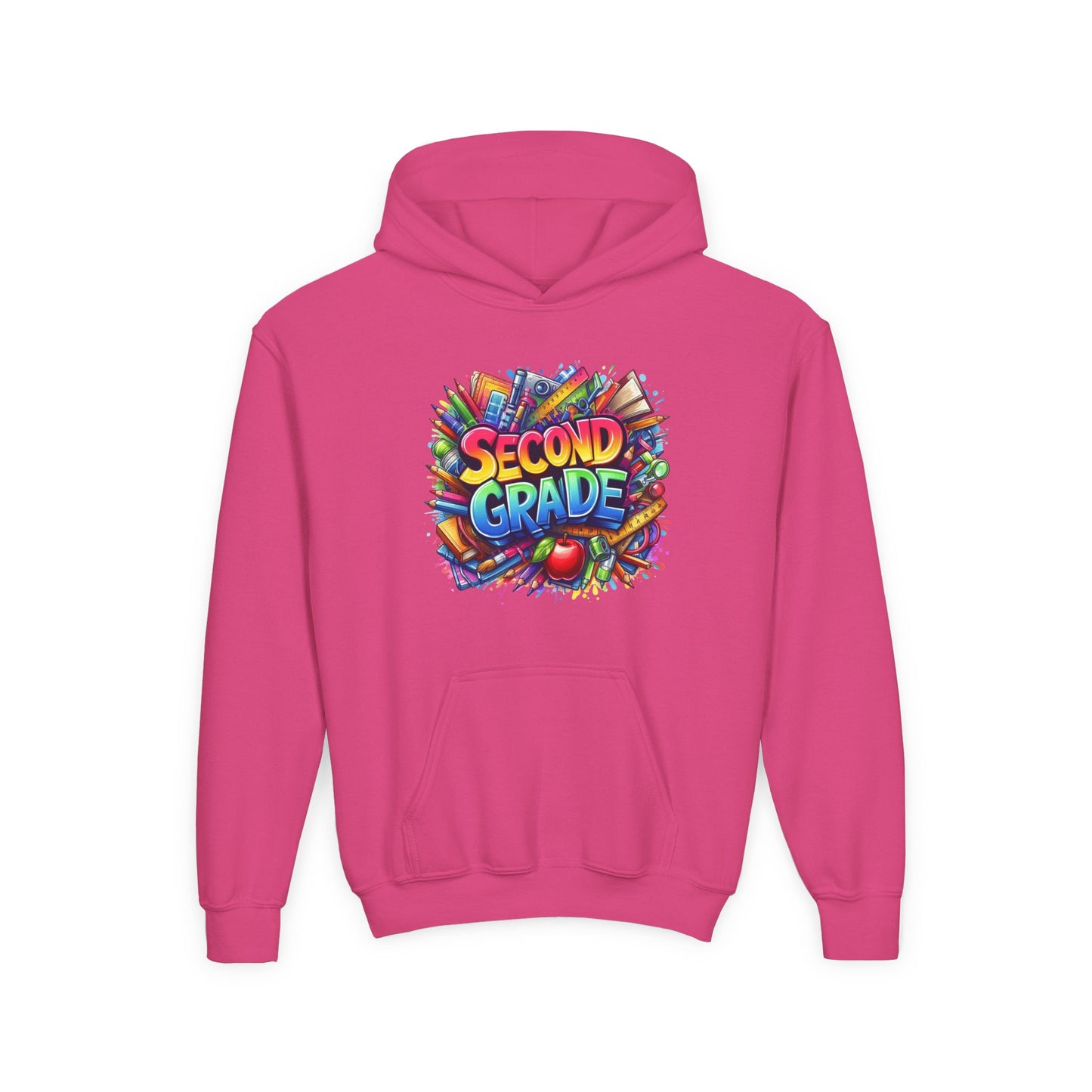 Second Grade Kids Hoodie — Colorful School Day Pullover