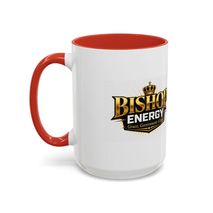 Bishop Energy Coffee Mug — Gold Crown Logo Accent Ceramic Mug (11/15oz)