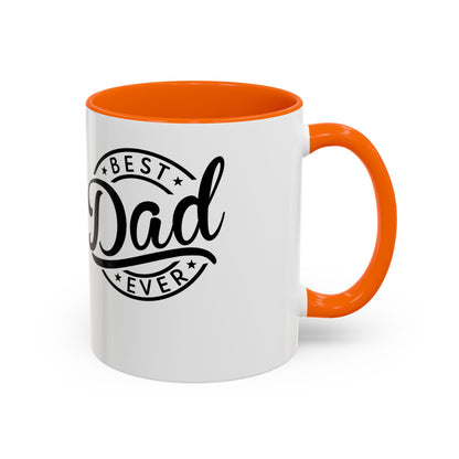 Best Dad Ever Accent Coffee Mug — Black Handle & Inner Rim, Father's Day Gift (11oz & 15oz)