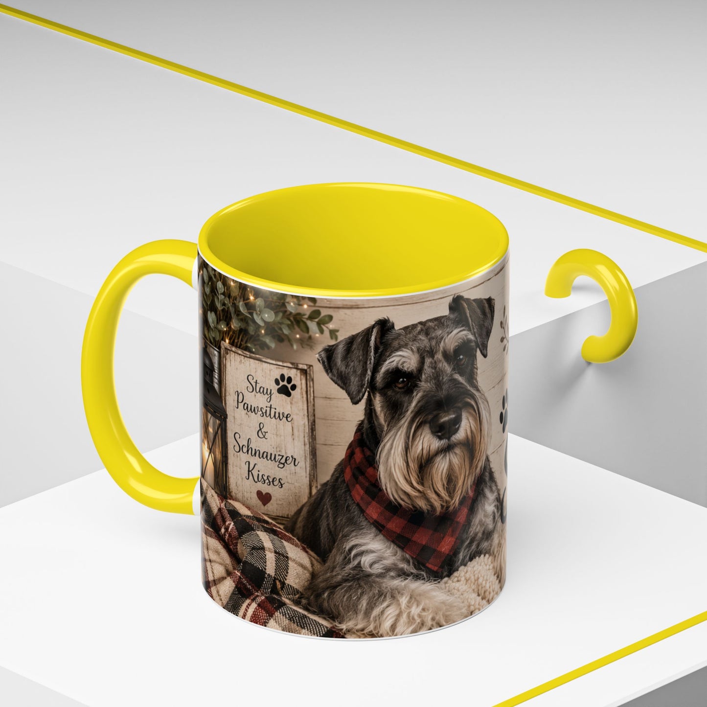 Standard Schnauzer Accent Coffee Mug — "Home Is Where My Standard Schnauzer Is"