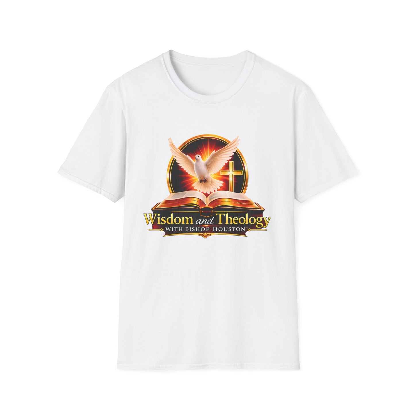Wisdom and Theology T-Shirt — Dove, Bible & Cross Christian Tee