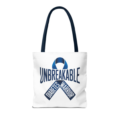 Diabetes Warrior Unbreakable Tote Bag – Blue Awareness Ribbon All-Over Print