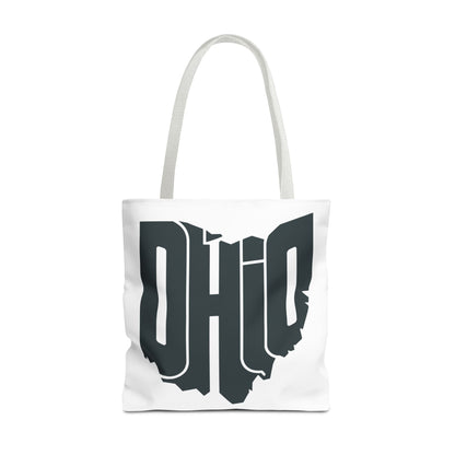 Ohio State Outline Tote Bag — Retro Ohio Text Graphic Tote