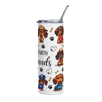 Dachshund Tumbler 20oz – "Life Is Better With Dachshunds" Stainless Steel Travel Cup