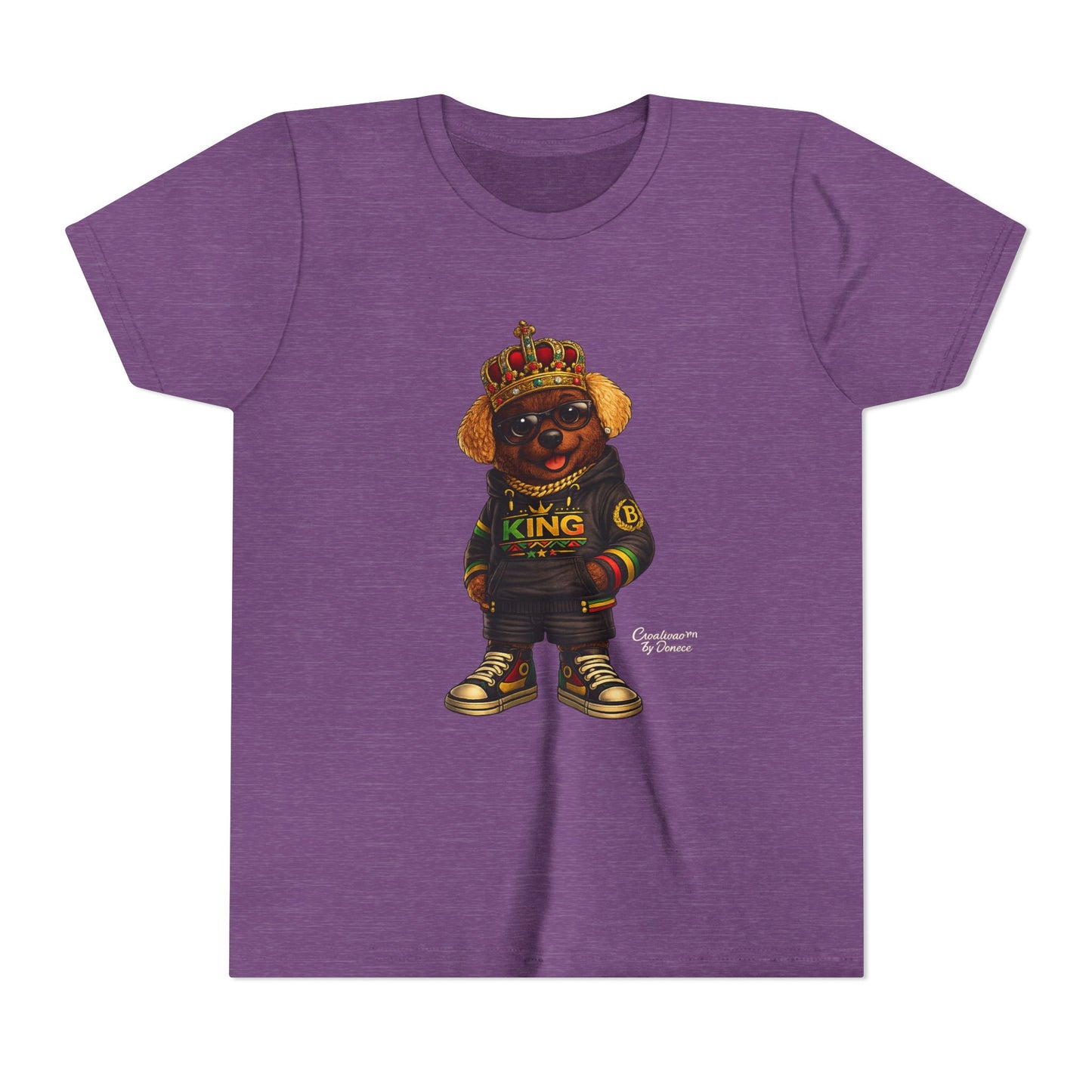 Youth Tee — 'Lil King' Crowned Bear Graphic Shirt