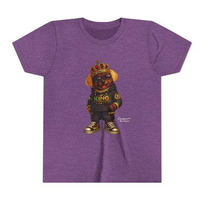 Youth Tee — 'Lil King' Crowned Bear Graphic Shirt