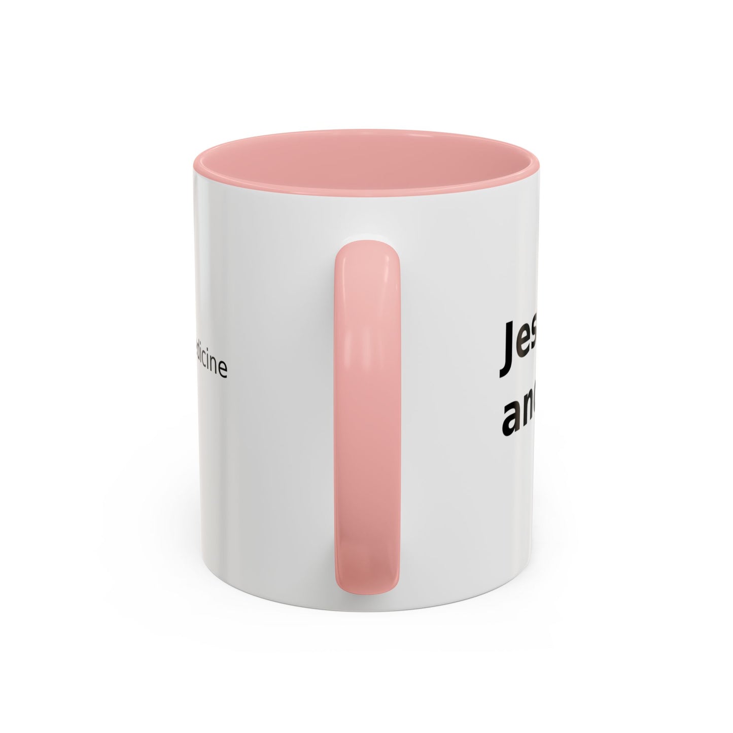 Accent Coffee Mug — “Faith + Medicine: Insulin Saves” Black-Accent Mug (11/15 oz)
