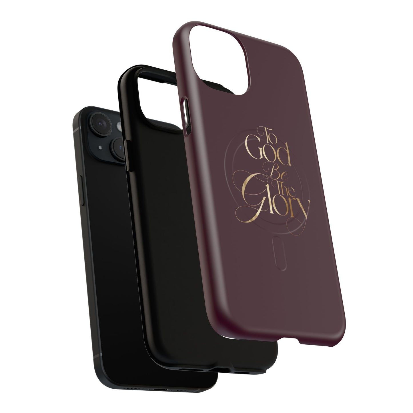 "To God Be The Glory" Tough Magnetic Phone Case — Burgundy Christian iPhone Cover