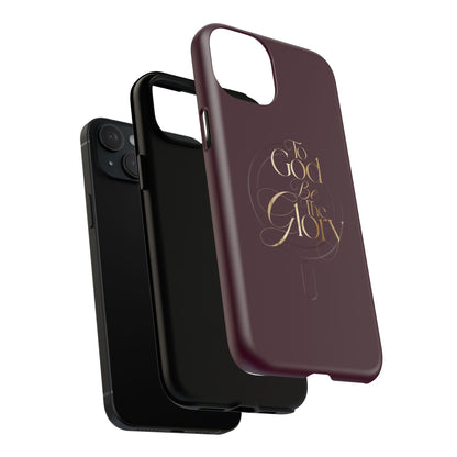 "To God Be The Glory" Tough Magnetic Phone Case — Burgundy Christian iPhone Cover