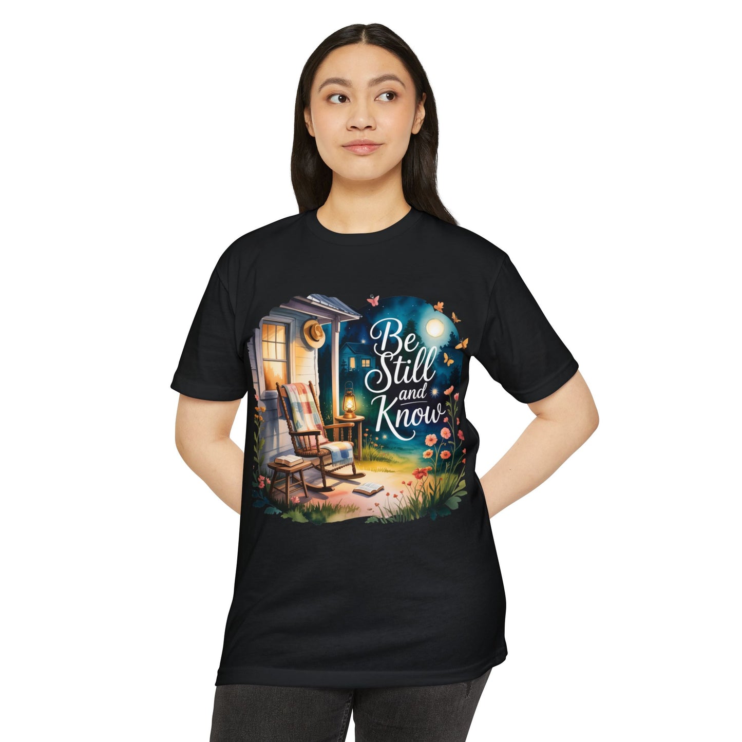 Be Still and Know T-Shirt — Cozy Porch & Moonlight Faith Tee