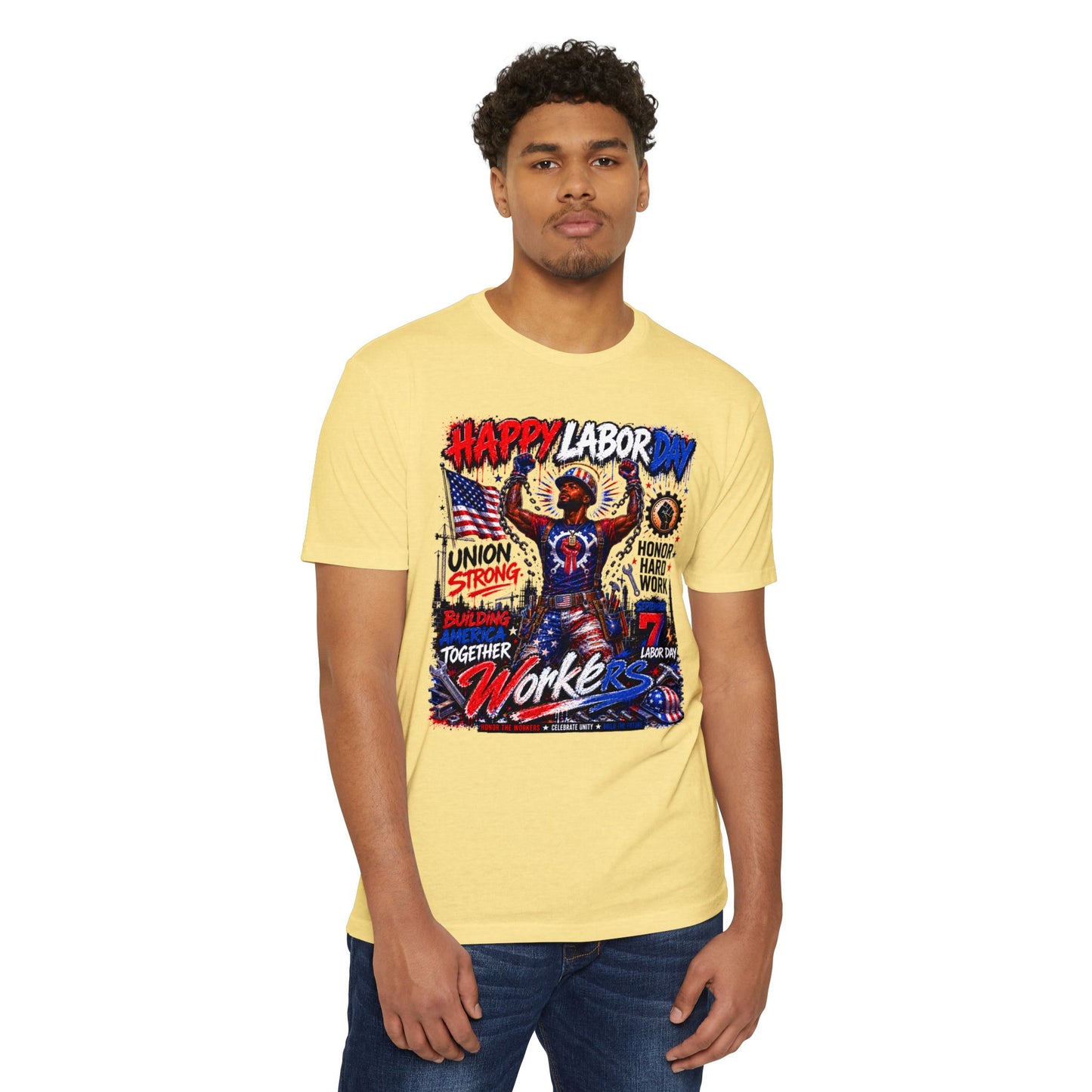 Labor Day Workers T-Shirt – "Happy Labor Day" Union Strong Patriotic Tee