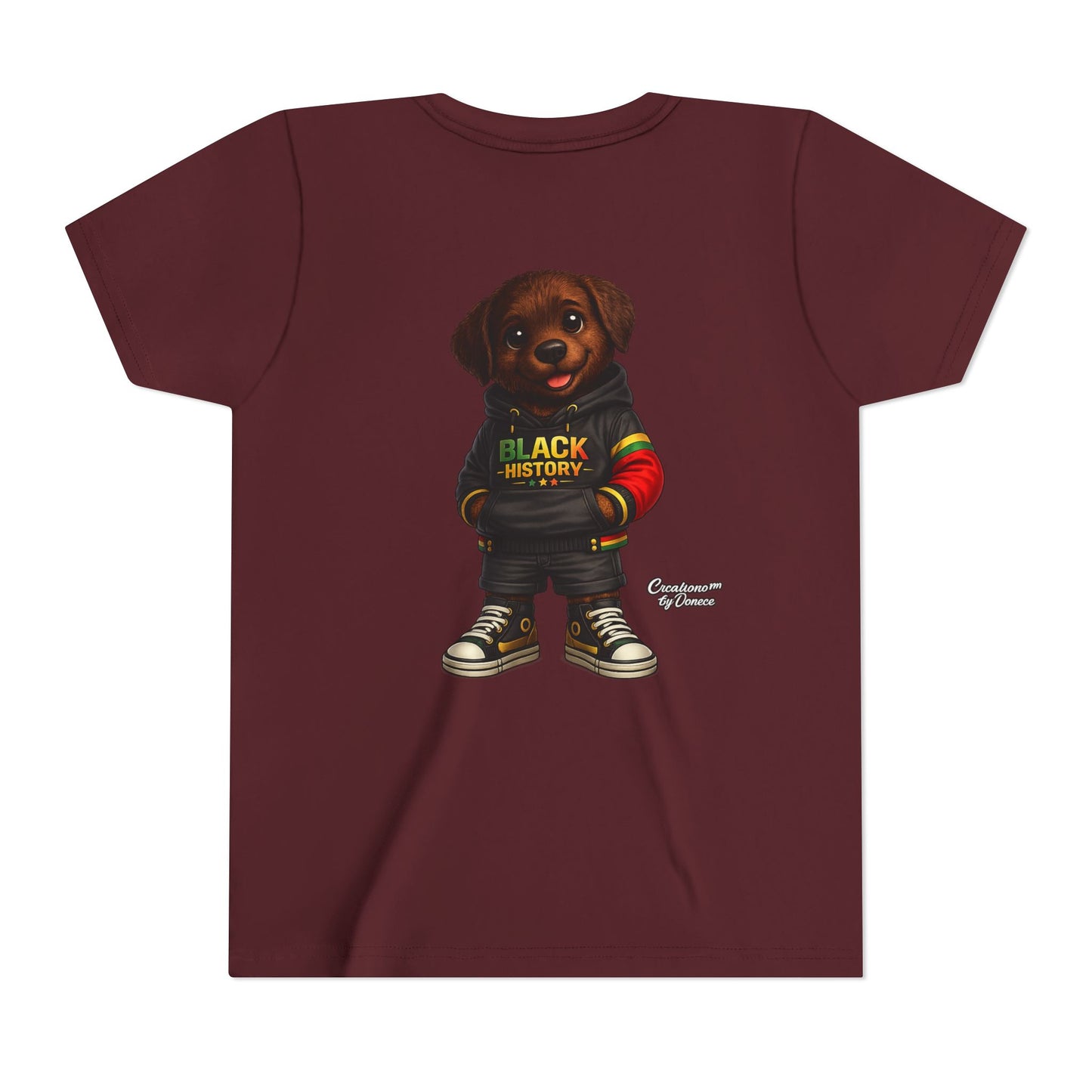 Youth Tee — Cute Puppy 'Black History' Graphic Shirt