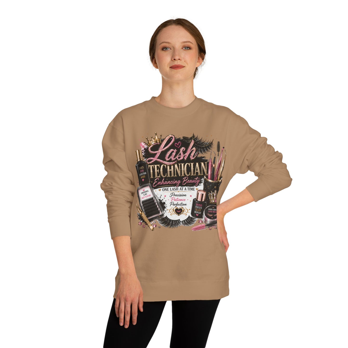 Lash Technician Crewneck Sweatshirt – Beauty Tools Graphic