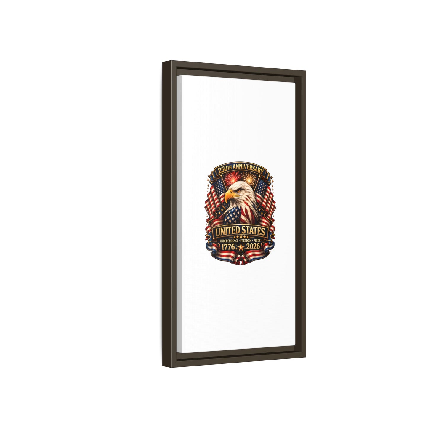 Patriotic Eagle 250th Anniversary Framed Canvas Print — United States 1776–2026