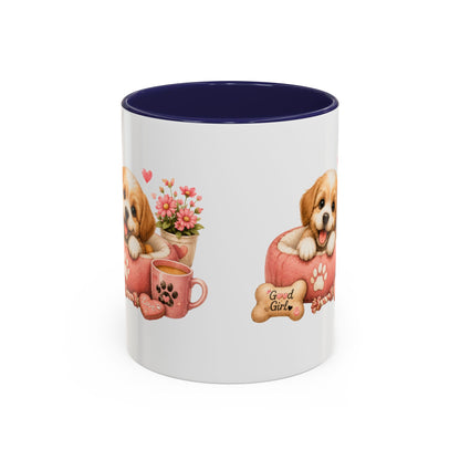 Cute Puppy Coffee Mug — Adorable 'Good Girl' Dog Design, Accent 11/15oz