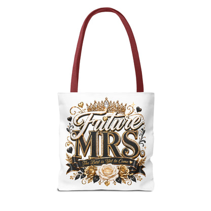 Future Mrs. Tote Bag — Bridal Bachelorette Gift Bag with Gold Crown Design