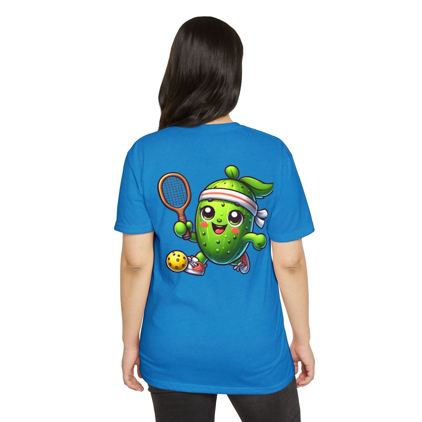 Pickle Tennis Player T-Shirt — Cute Pickle Playing Pickleball Graphic Tee