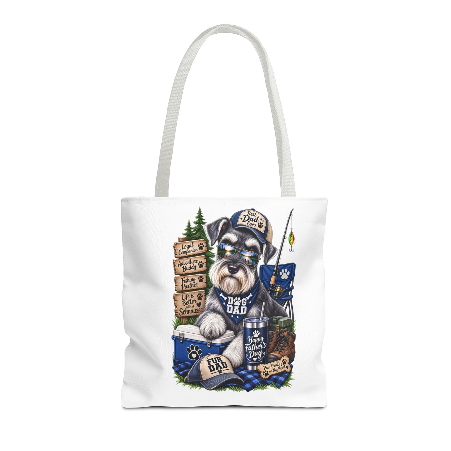 Dog Dad Fishing Tote Bag – Schnauzer Pet Lover Gift
