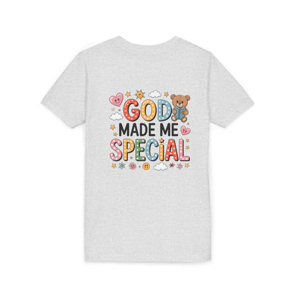 Youth Tee — "God Made Me Special" Cute Christian Kids T-Shirt