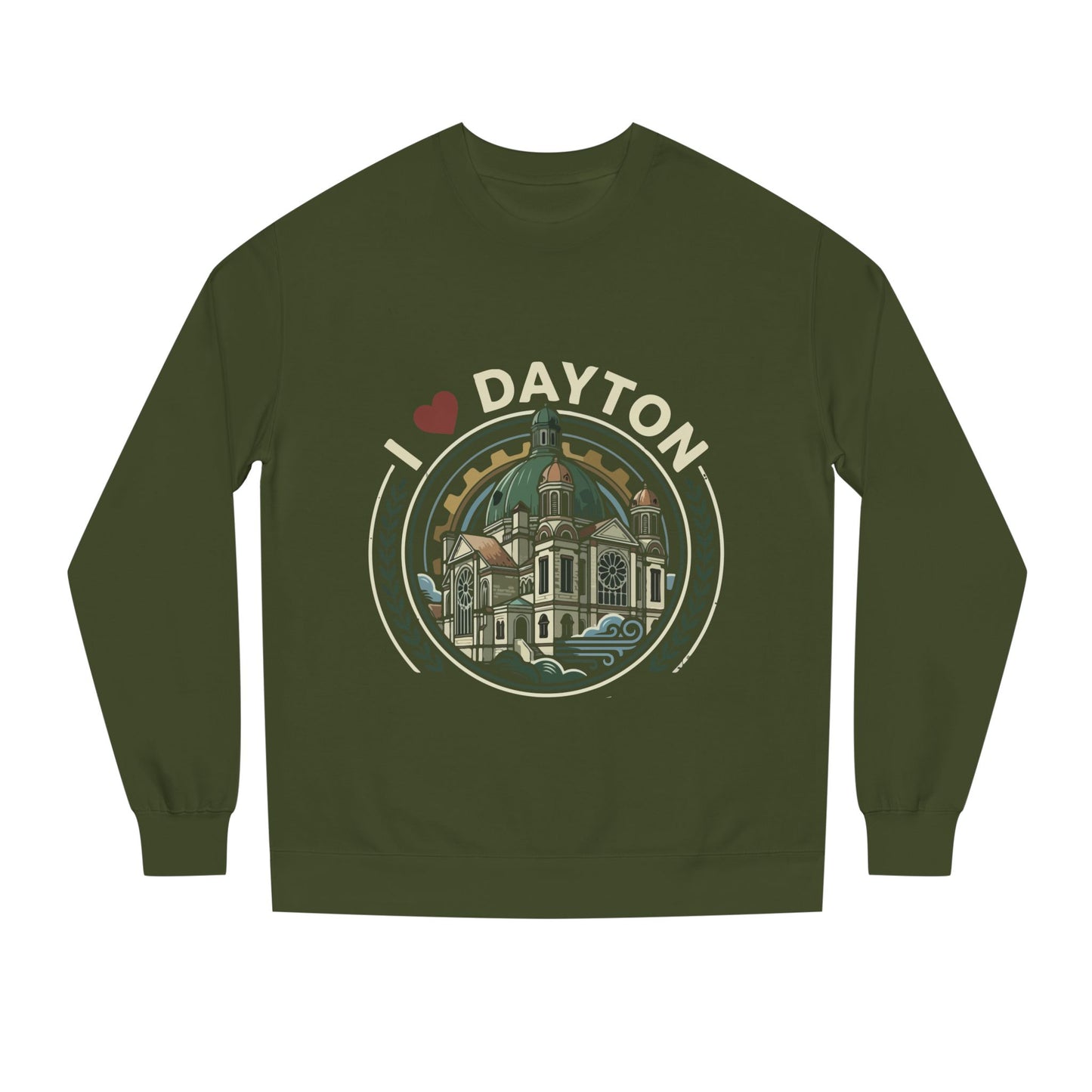 I  Dayton Crewneck Sweatshirt — Retro City Landmark Pullover